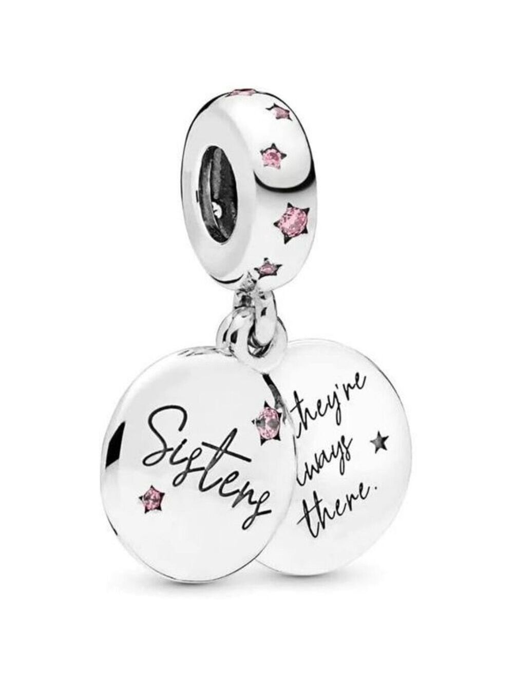 Forever sisters dangle charm sterling silver bead fit pandora bracelet necklace